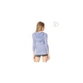 thumbnail image 2 of Aeropostale Womens Striped Knit Hoodie Sweatshirt, Blue, Juniors, Medium, 2 of 3