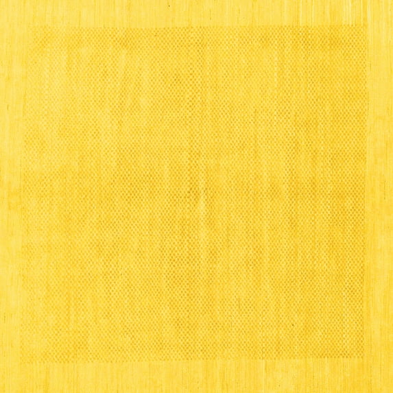 Ahgly Company Indoor Square Solid Yellow Modern Area Rugs, 5' Square