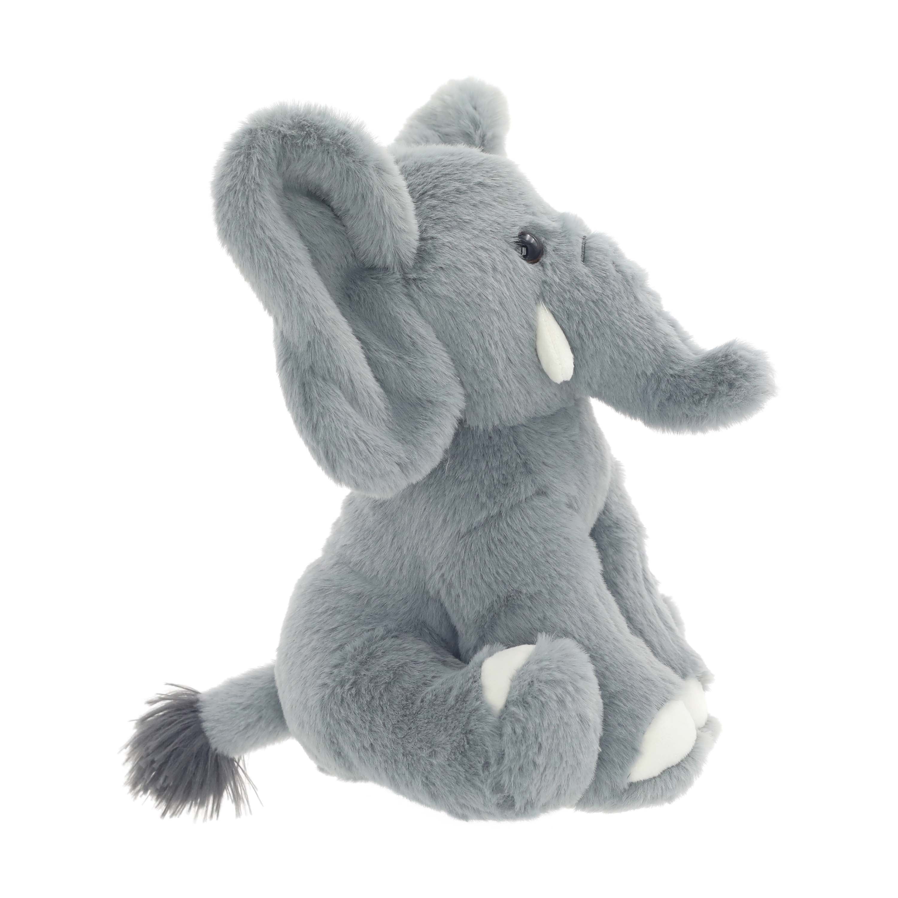 Grey Elephant 9.5-Inch Plush Stuffed Animal with Heart-Print Foot for Valentine's Day