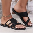 thumbnail image 4 of Rokment Mesh Flat Sandals for Women Beach Summer Lightweight Breathable Open Toe Athletic Outdoor Sports Walking Slip on Casual Comfortable Slippers Black Size 6.5, 4 of 6