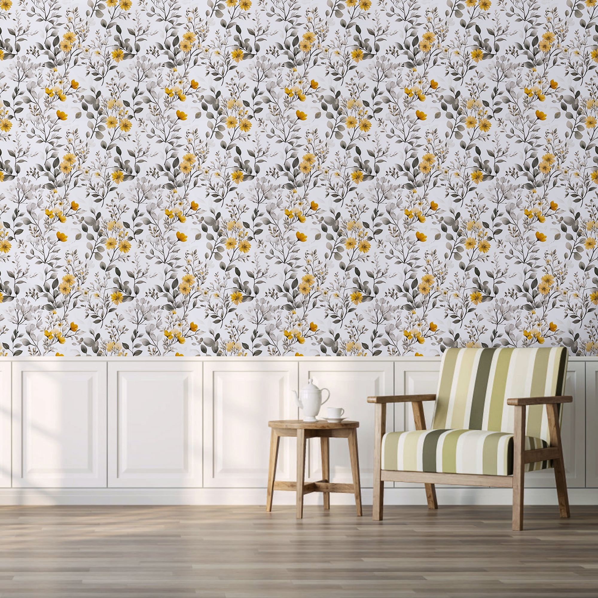UMIGGEE Floral Wallpaper Multicolor Peel and Stick Wallpaper Self Adhesive Wall Paper 17.3-in x 118-in Contact Paper for Home Mural Wall Decor Wall Covering Old Furniture Renovation