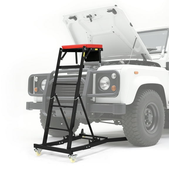 Shininglove 400LBS Capacity Adjustable Car Creeper – 9-Stage Height (49.2"-68.9"), Locking Wheels & Tool Pouch, High-Top Mechanic Creeper for Trucks, Garage, Auto Repair