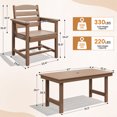 thumbnail image 2 of KINGYES 5 Piece Patio Dining Set for 4, HDPE Outdoor Table and Chairs Set with Umbrella Hole, Brown, 2 of 9