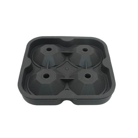 

Silicone Whiskey Ice Diamond Shape Mold Ice Tray With 4 Holes Lid Ice Tray Mold ice cube trays ice cube tray silicone ice trays Black