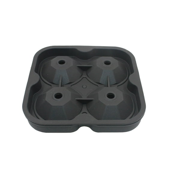 Silicone Whiskey Ice Diamond Shape Mold Ice Tray With 4 Holes Lid Ice Tray Mold
