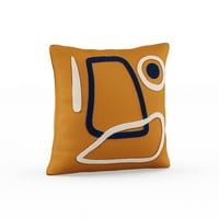 MoDRN Natural Boho Abstract Embroidered Decorative Throw Pillow, 20x20", 1 Piece