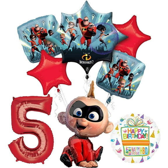 Incredibles Jack Jack party supplies 5th Birthday Balloon Bouquet Decorations