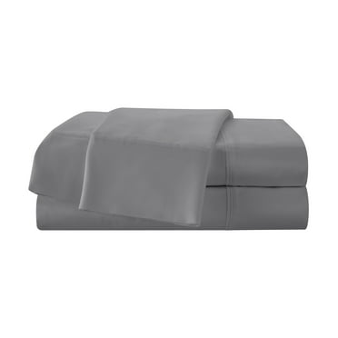 Martex 400TC 3-Pc. Twin Sheet Set - 100% Cotton Sateen, Deep Pocket, Silky Soft, Grey