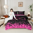 thumbnail image 4 of Manfei Boys Girls Video Game Full Size Comforter Sets 3-Piece,Abstract Plaid Gamepads Bedding Comforter Set,Black Pink Lightweight Bedding Sets,Luxury Bedroom Decor,Reversible, 4 of 8