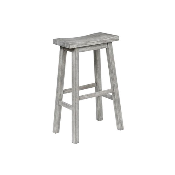 Boraam 75229 29 in. Sonoma Saddle Barstool, Storm Gray Wire-Brush