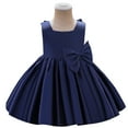 thumbnail image 4 of Lilgiuy Infant Girls Summer Dress Sleeveless Satin Lovely Bowknot Skirt for Piano Dance Performance Gown Summer Sales, 4 of 5