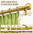thumbnail image 3 of Heavy Duty Adjustable Curtain Rods for Windows, 1-Inch Diameter Curtain Rod, 32-96 Inches (Bright gold), 3 of 7