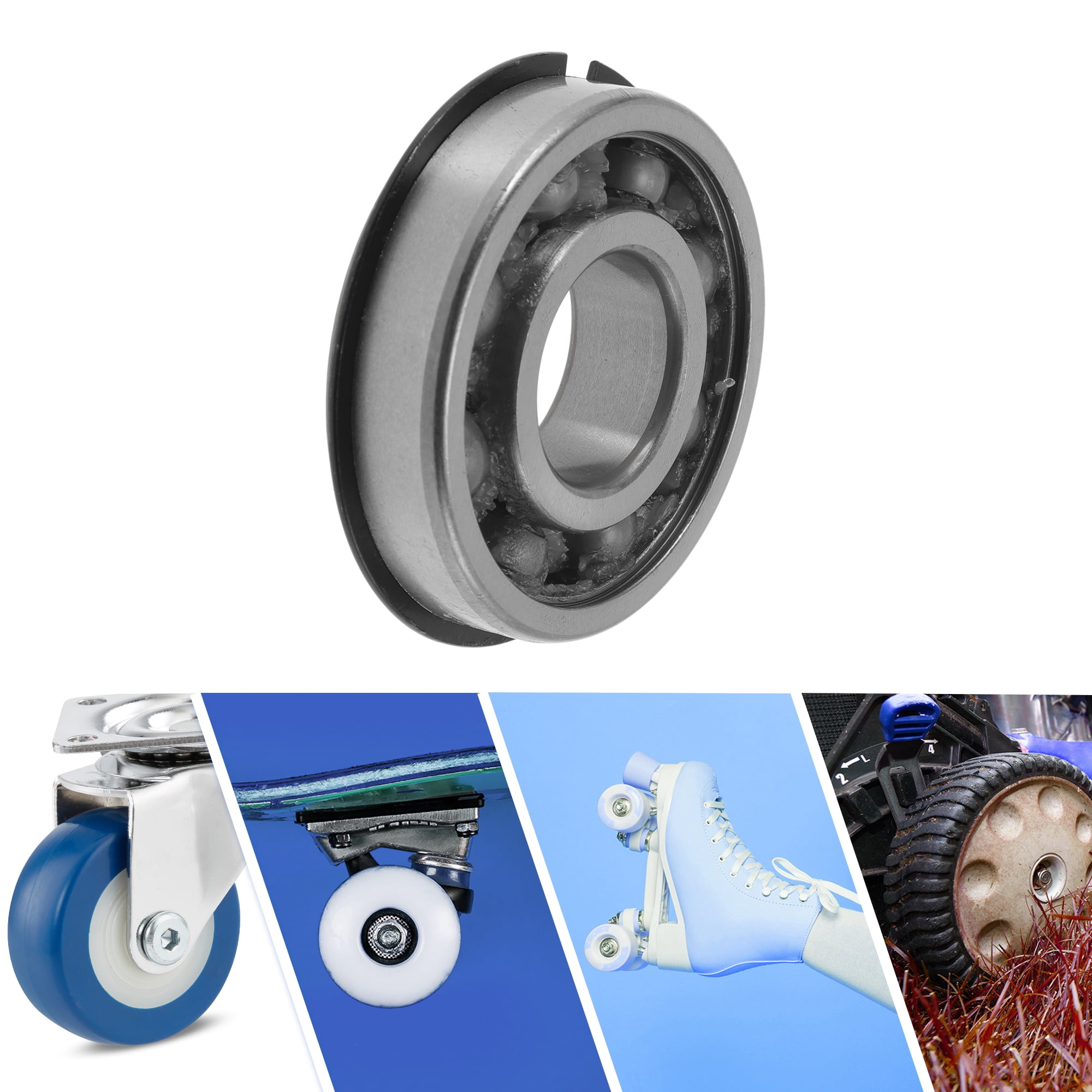 Unique Bargains 63/28NR Deep Groove Ball Bearings 28x68x18mm P6 Open Type Lubricated Bearings 1 Pc Car Scooter Skateboard Wheel Universal Silver Tone