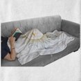 thumbnail image 6 of Sun Soft Flannel Fleece Throw Blanket, Hand Drawn Ornamental Star with Face Tribal Aztec Inspired Illustration, Cozy Plush for Indoor and Outdoor Use, 60" x 80", Apricot Blue White, by Ambesonne, 6 of 6