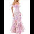 thumbnail image 1 of Vestidos Largos de Verano para Mujer, con Hombros Descubiertos, Florales, con Volantes, para Playa, Estilo Bohemio, para Invitada de Boda Rosa XL, 1 of 10