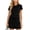 01 Black, variant on Womens Two Piece Outfits Sweat Skirt Sets Short Sleeve Loose Crewneck Split T-Shirt Going Out Matching Lounge Set