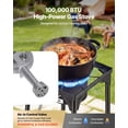 thumbnail image 3 of VEVOR Single Burner Outdoor Propane Gas Stove, 100,000 BTU Propane LPG Gas Camping Stove, Heavy Duty Carbon Steel Outdoor Cooker, with Tall Stand & PSI Regulator, for BBQ Camp Home Patio RV Cooking, 3 of 9