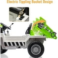 thumbnail image 2 of Camión volquete para montar, coche eléctrico para niños 12V con control remoto, vehículo de construcción con caja volquete eléctrica y pala extra, reproductor de música (blanco-verde), 2 of 6