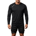 thumbnail image 3 of PNTUTB Sports Set for Men Athletic Wear Set Round-Neck Long-Sleeve Quick-Dry T-Shirt and Double-Layer Shorts High-Stretch Set for Running Training, 3 of 7