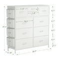 GIKPAL 10 Drawer White Dresser Modern Tall Dresser with Side Pockets