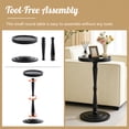 thumbnail image 4 of Beuway Small Round Side Table with Raised-Edge Tabletop,Modern Coffee End Table with Soild Wood Leg(Black), 4 of 7