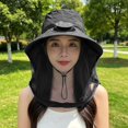 thumbnail image 4 of Byfri Mosquito Net Sun Hat with Solar Fan Wide Brim Fishing Hat for Outdoor Camping Dark 58-60cm, 4 of 7