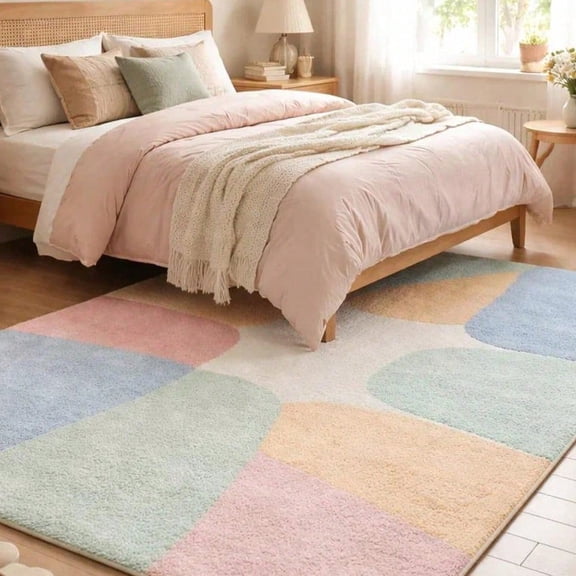 [Room Decor Rug]Carpet Pastel Abstract Rug, Modern Nursery Decor