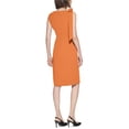 thumbnail image 2 of Calvin Klein Womens Petite Bow Sheath Dress, Orange/2P, 2 of 4