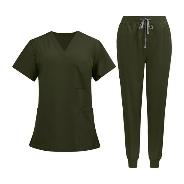 Conjunto de uniforme de trabajo, camiseta y pantalones de enfermera, uniforme de enfermería para mujer XL