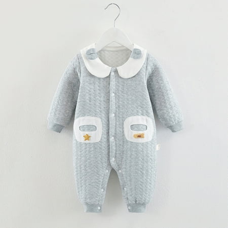

Hunpta Infant Toddler Boys Girls Long Sleeve Ribbed Keep Warm Romper Newborn Jumpsuit