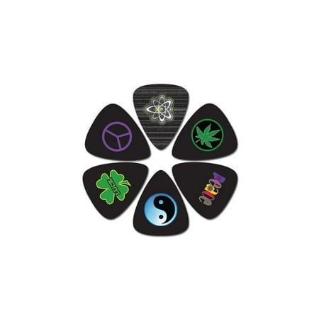 Leather Package - perris leathers lp-pl9 medium celluloid plastic, 6-pieces per package guitar picks