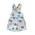 thumbnail image 2 of Yunliwuli Toddler Girls Overalls Flower Print Sleeveless Straps Buttons Pockets Shortall Summer Kids Romper Jumpsuit, 2 of 10