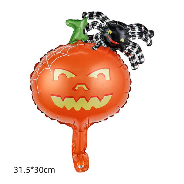Globo inflable de fantasma para Halloween, globo de aluminio con cabeza de monstruo Araña, juguete para niños, decoración de Halloween, suministros para fiestas