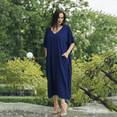 thumbnail image 4 of Miss Lavish London Women Kaftans Dresses, Navy 2Xl, 4 of 6