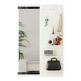 thumbnail image 3 of 47.6"H Wall Mounted Full Length Mirror with Sliding Pegboard Panel, 4 Shelves & 5 Hooks, White, 3 of 9