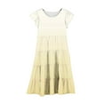 thumbnail image 5 of Tdoqot Girls Gradient Dresses- Short Sleeve Casual Fashion Flowly Kids Suumer Dress Gold Size 8, 5 of 5