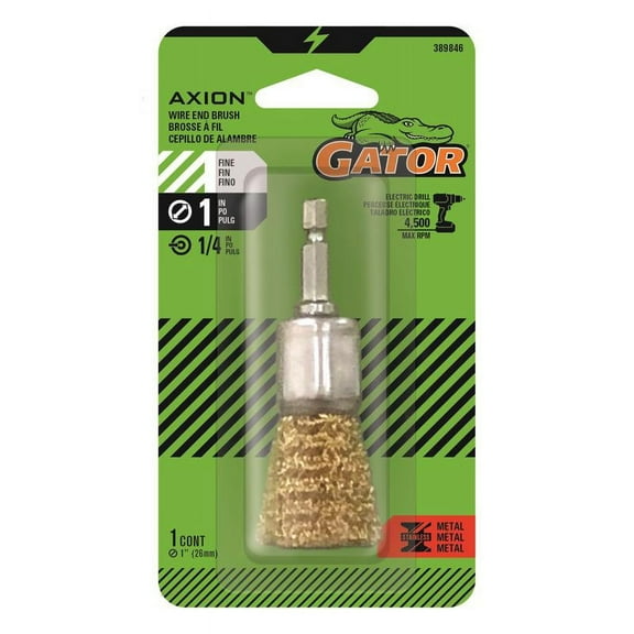 Gator 1032112 1 in. Fine Crimped End Brush, Brass Coated Steel - 4500 RPM