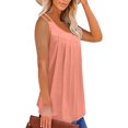 thumbnail image 5 of Women's Camisole Tops Fashion Double Spaghetti Strap Pleated Tank Top Summer Lightweight Sleeveless T-Shirts Casual Loose U-Neck Blouses Long Vest Top, 5 of 7