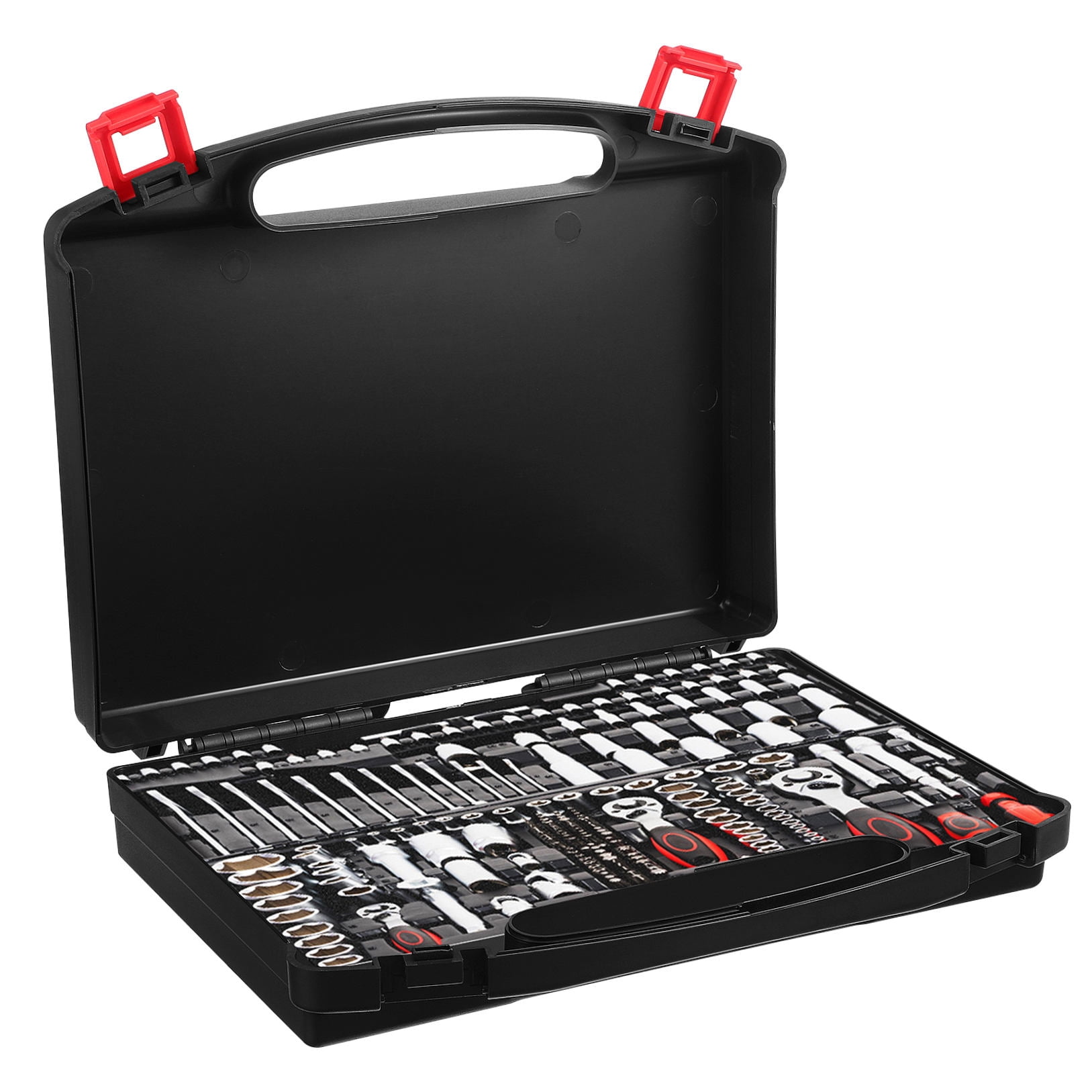 WHAMVOX Durable Plastic Toolbox with Sturdy Handle and Secure Buckle, Multi-Color Portable Storage Organizer for Tools