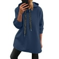 thumbnail image 2 of FDGIU Women's 2025 Oversized Hoodie Dress - Long Sleeve Tunic Sweatshirt with Pockets, Soft Fleece Fall Winter Clothes, 2 of 7