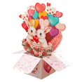 thumbnail image 1 of Tarjeta de felicitación 3D desplegable para el día de San Valentín en forma de conejo FIAMR, 1 of 9