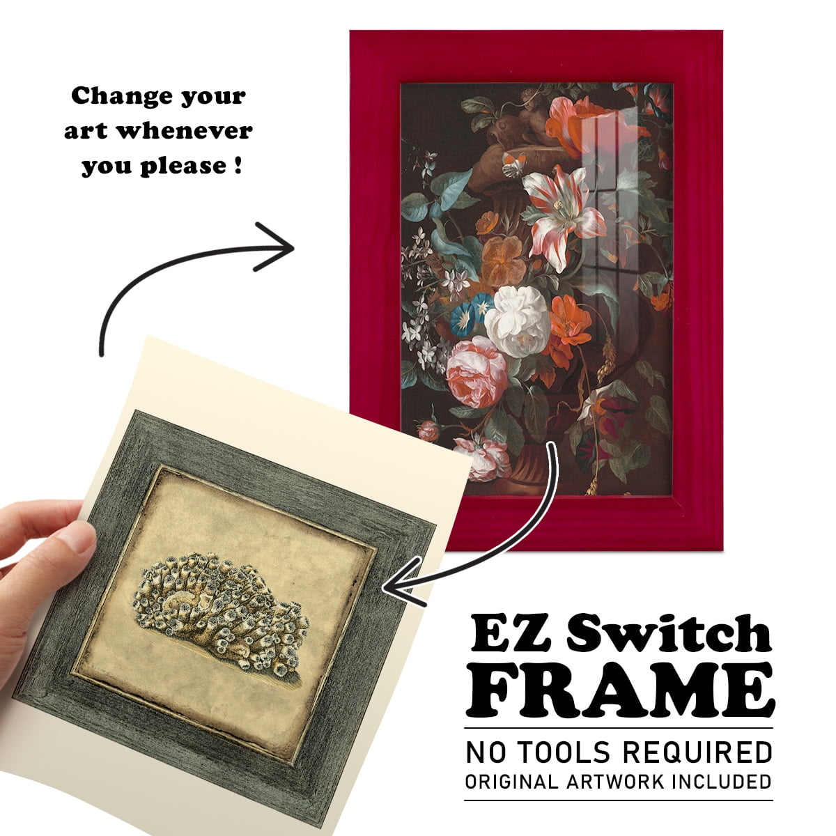 Mini Exotic Coral I (U) - Framed Print w/glass - Cherry Red
