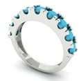 thumbnail image 2 of 1.53 ctw Wedding Band for Women - 18K White Gold Simulated Turquoise Stackable Eternity Ring, 2 of 6