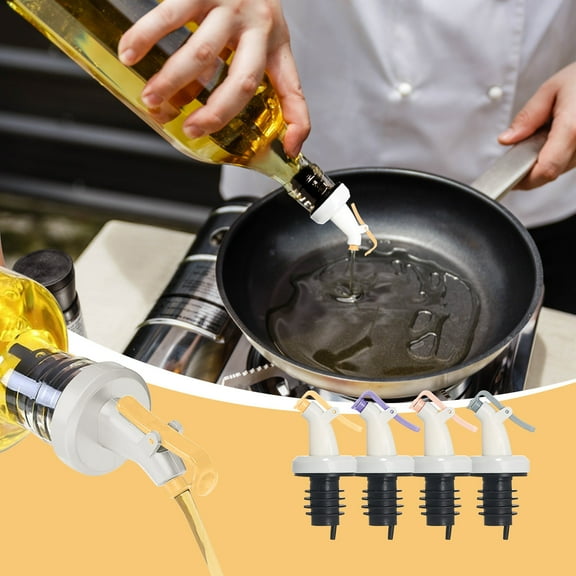 Olive Oil Bottle Pour Spout Dispenser 2 Pack | Leak Proof Food-Grade Rubber Nozzle | Controlled Pourer for Vinegar, Wine, Syrup | Fits Standard Mouth, Mess-Free Kitchen Tool for Easy Fluid Dispensing