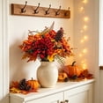 thumbnail image 4 of SLYNSHome Artificial Fall Pumpkin Floral Bouquet,Orange Faux Sunflower Maple Berry Flower Stems, Harvest Tabletop Arrangement For Thanksgiving Indoor Home Mantel Decor, 4 of 6
