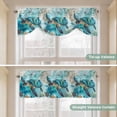 thumbnail image 4 of Turquoise Turtle Tie Up Valance Curtains for Windows, Kitchen Curtains Window Shades, Farmhouse Coastal Starfish Seaweeds Light Filtering Roman Curtain Valances for Bedroom/Bathroom/Cafe 60"x18", 4 of 9