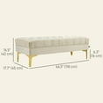 thumbnail image 3 of HOMCOM Velvet Upholstered Bench Button Tufted End of Bed Bench for Bedroom, 3 of 10