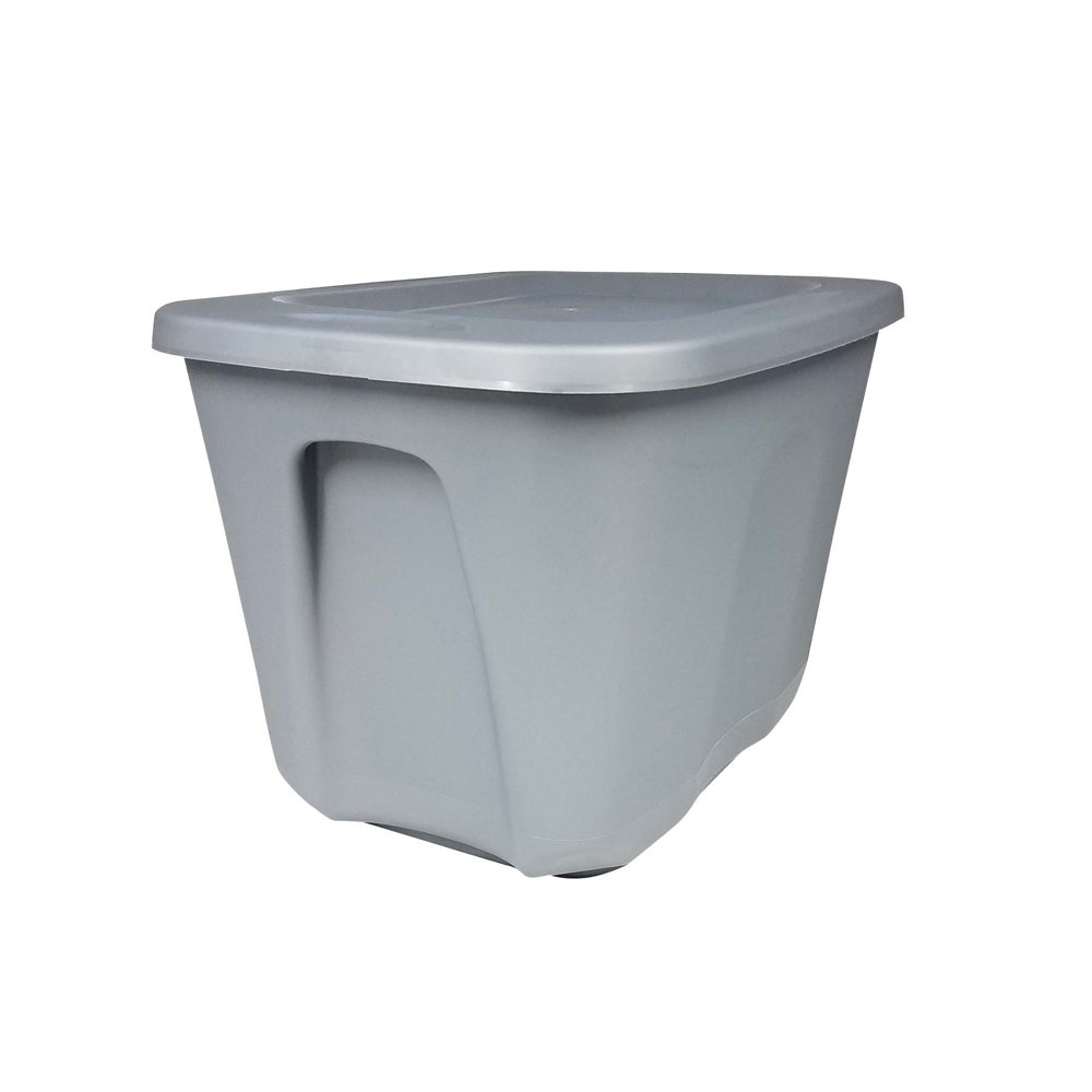 Homz 10 Gallon Titanium Silver Container, set of 5