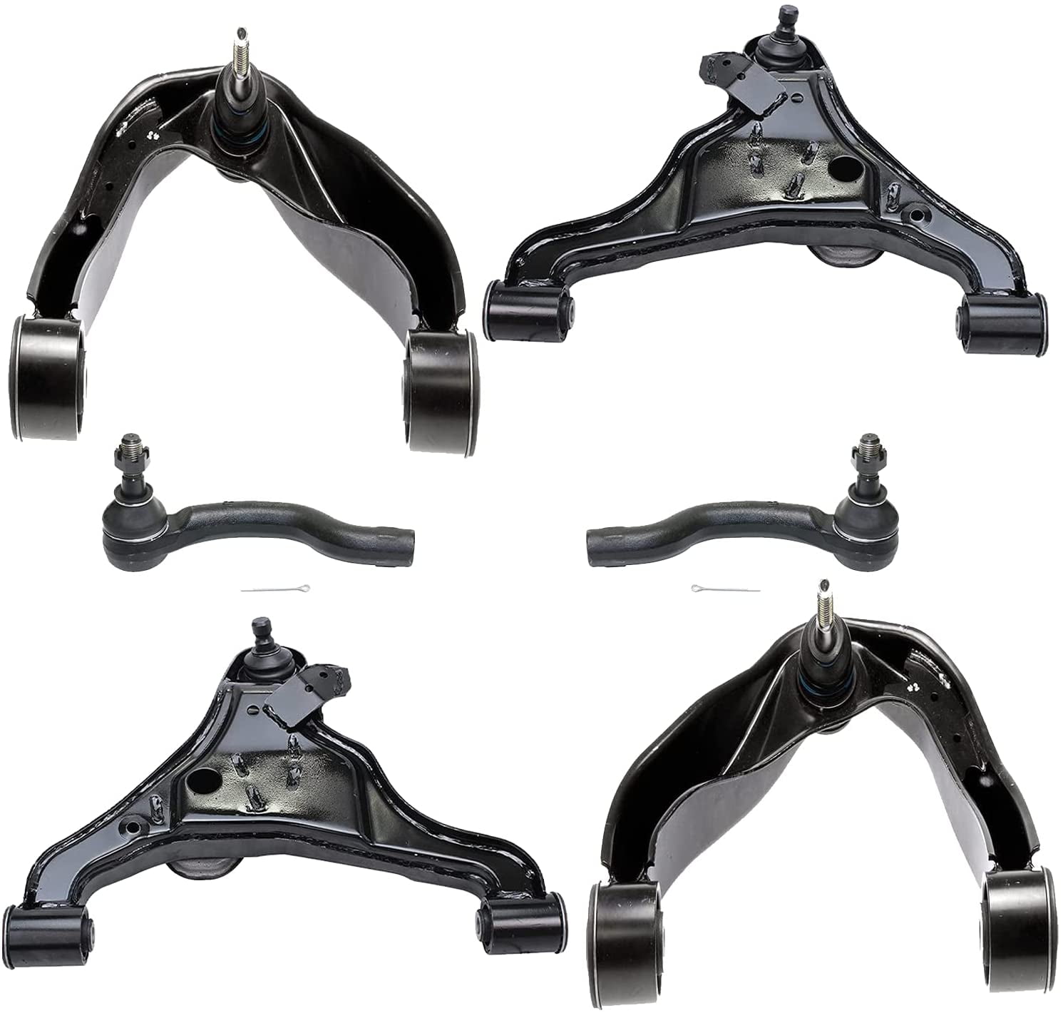 Detroit Axle Front Upper Lower Control Arms with Outer Tie Rods Replacement for 20052015