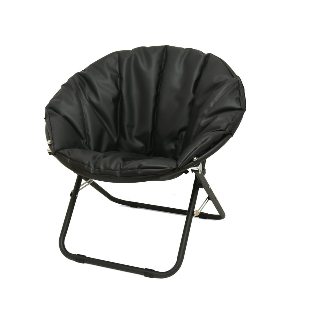 Mainstays Faux Leather Adult Collapsible Saucer Chair - Walmart.com - Walmart.com